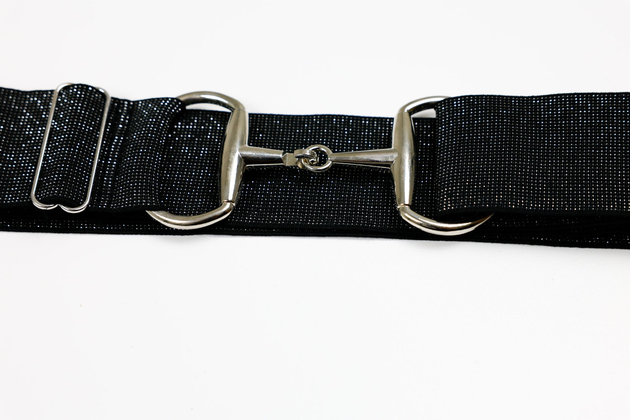 Black sparkly Flexi belt/ Silver bit