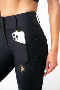 Dragon Rhinestone full seat  breeches (Black)