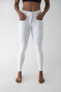 Dragon Rhinestone breeches full seat (White)