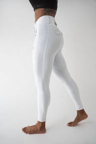 Dragon Rhinestone breeches full seat (White)