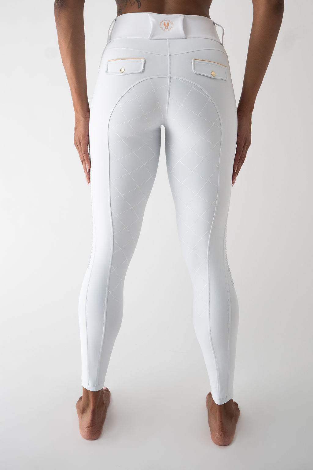 Dragon Rhinestone breeches full seat (White)