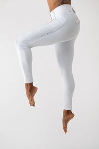 Dragon Rhinestone breeches full seat (White)