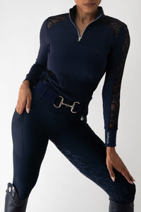 Lacey Full Seat Pull on Breeches (Navy)