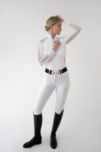 Dragon Rhinestone breeches full seat (White)