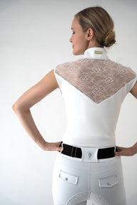 Sleeveless Lacey Top (White)