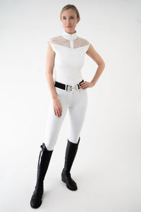 Sleeveless Lacey Top (White)
