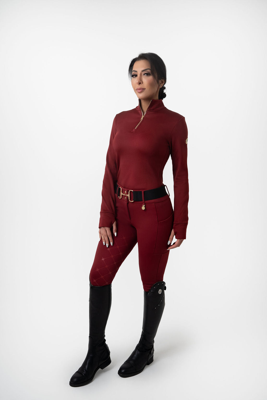 WINTER WONDERLAND Wind proof Thermal Fleeced Base Layer (Cabernet)
