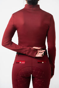 WINTER WONDERLAND Wind proof Thermal Fleeced Base Layer (Cabernet)