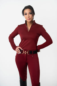 WINTER WONDERLAND Wind proof Thermal Fleeced Base Layer (Cabernet)