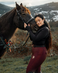 Dragon Rhinestone full seat  breeches (Burgundy)