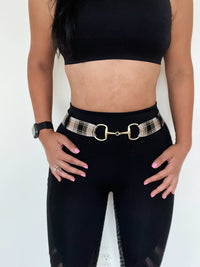 Plaid Flexi belt/Gold Bit