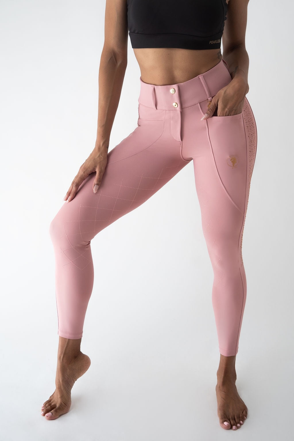 Dragon Rhinestone breeches full seat (Pink)