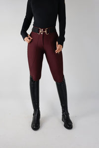 Dragon Rhinestone full seat  breeches (Burgundy)