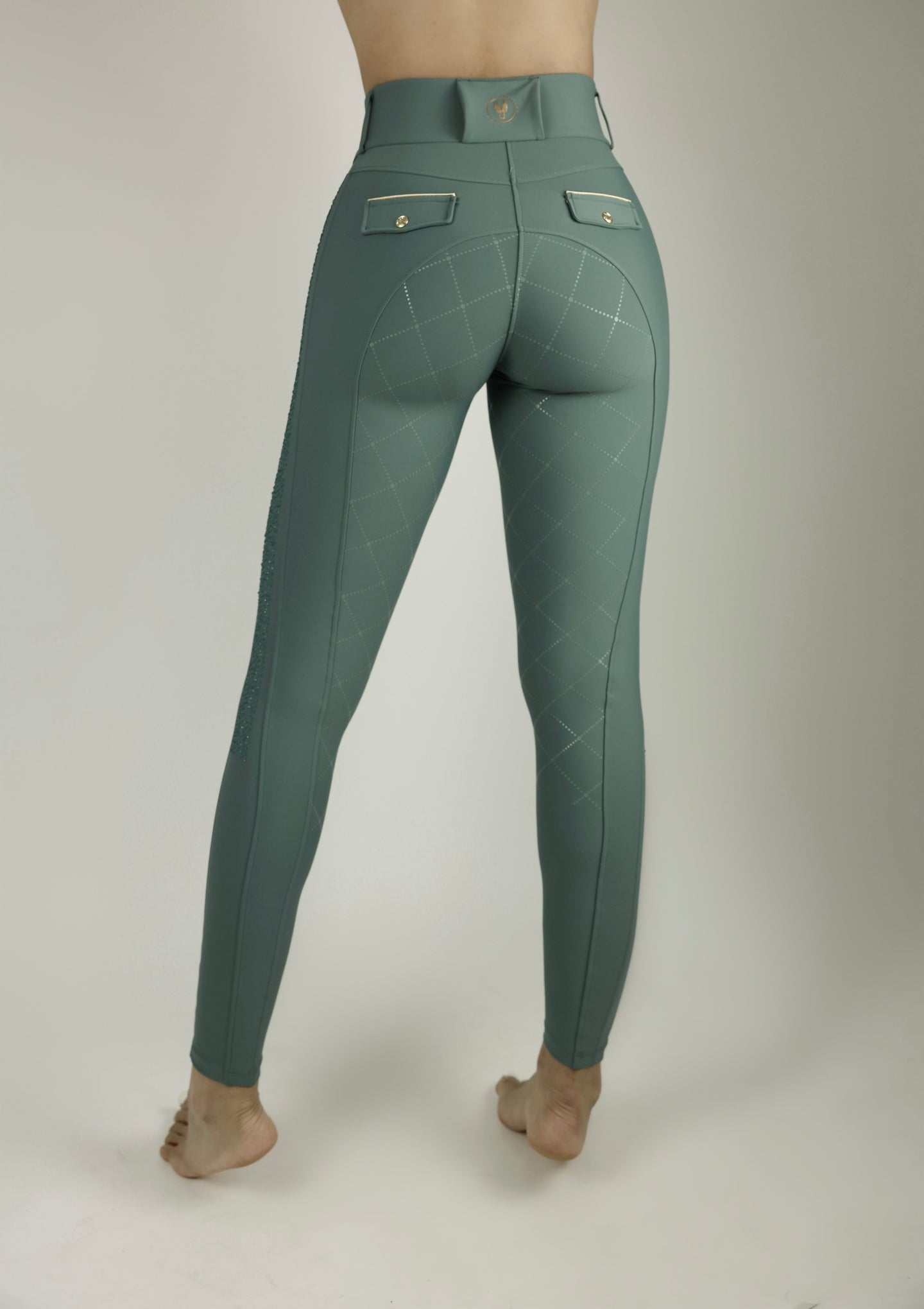 Dragon Rhinestone full seat  breeches (Sage, limited edition)