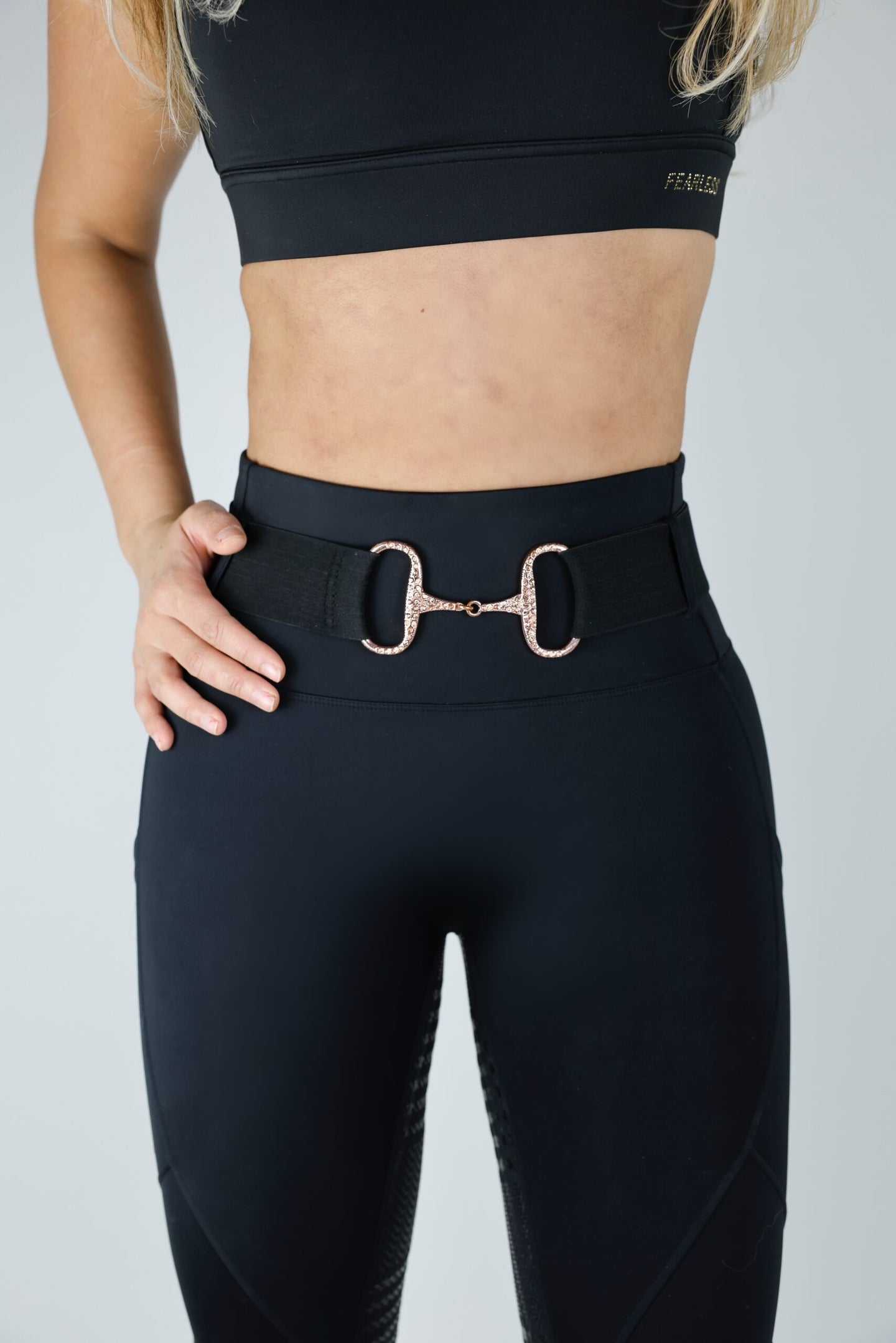 Black Flexi Belt/Rose gold Bit