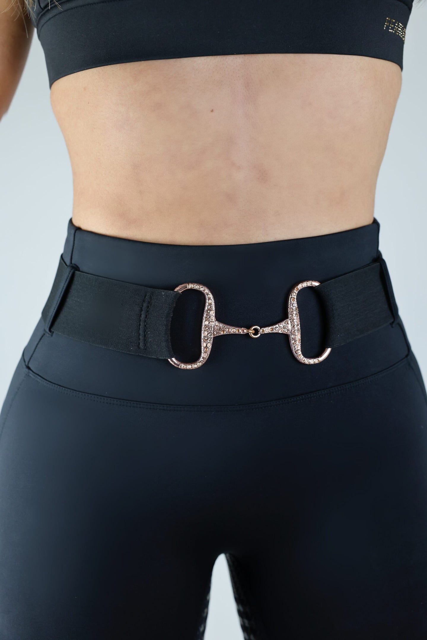 Black Flexi Belt/Rose gold Bit