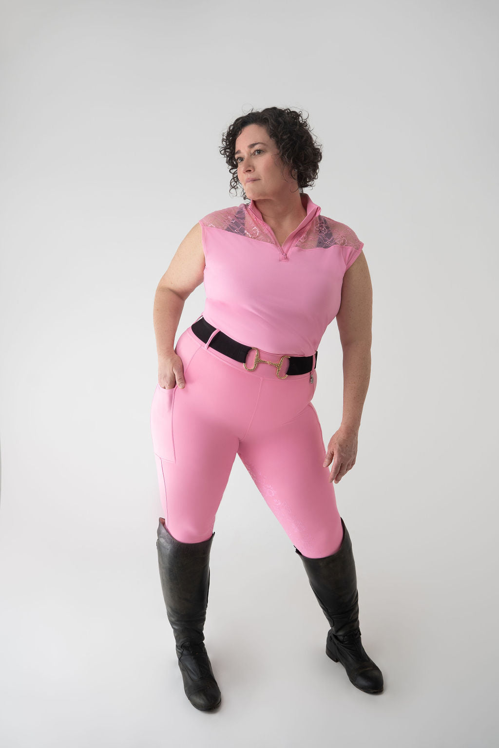 Sleeveless Lacey Top (Pink)
