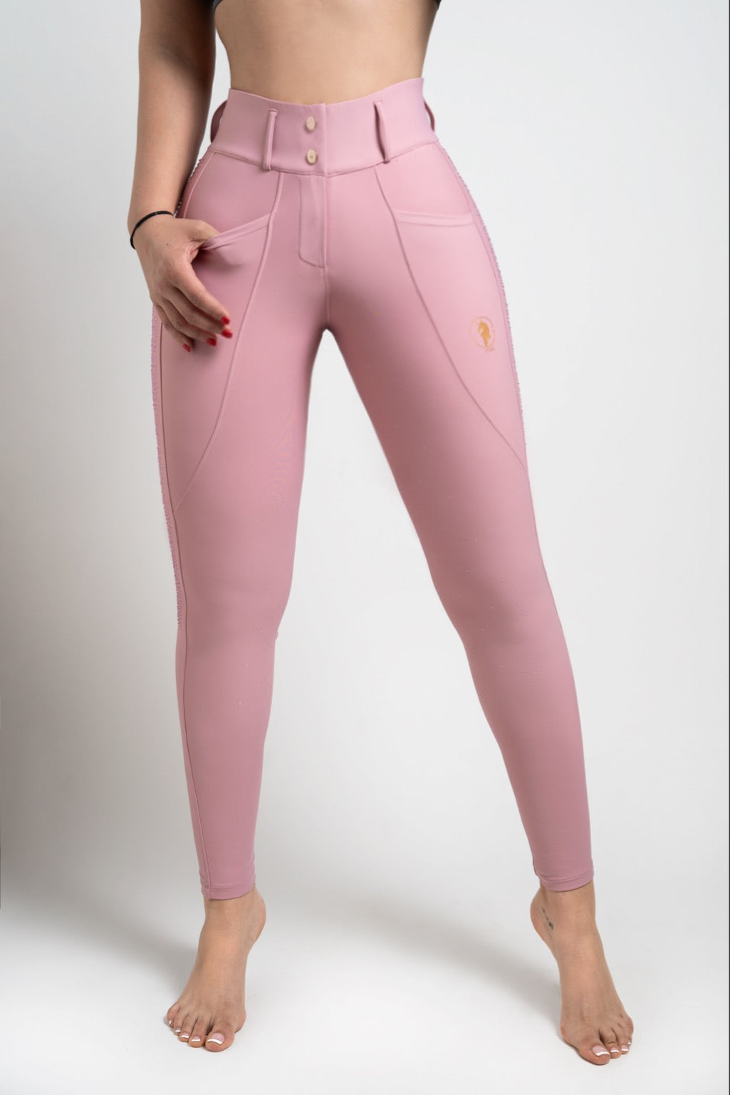 Dragon Rhinestone breeches full seat (Pink)