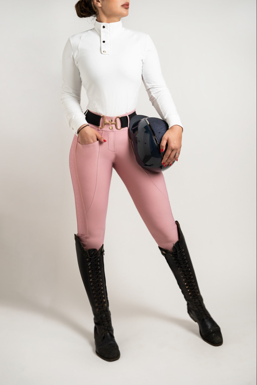 Dragon Rhinestone breeches full seat (Pink)