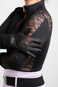 Dragon Cooling Summer Perforated Leather gloves(black)