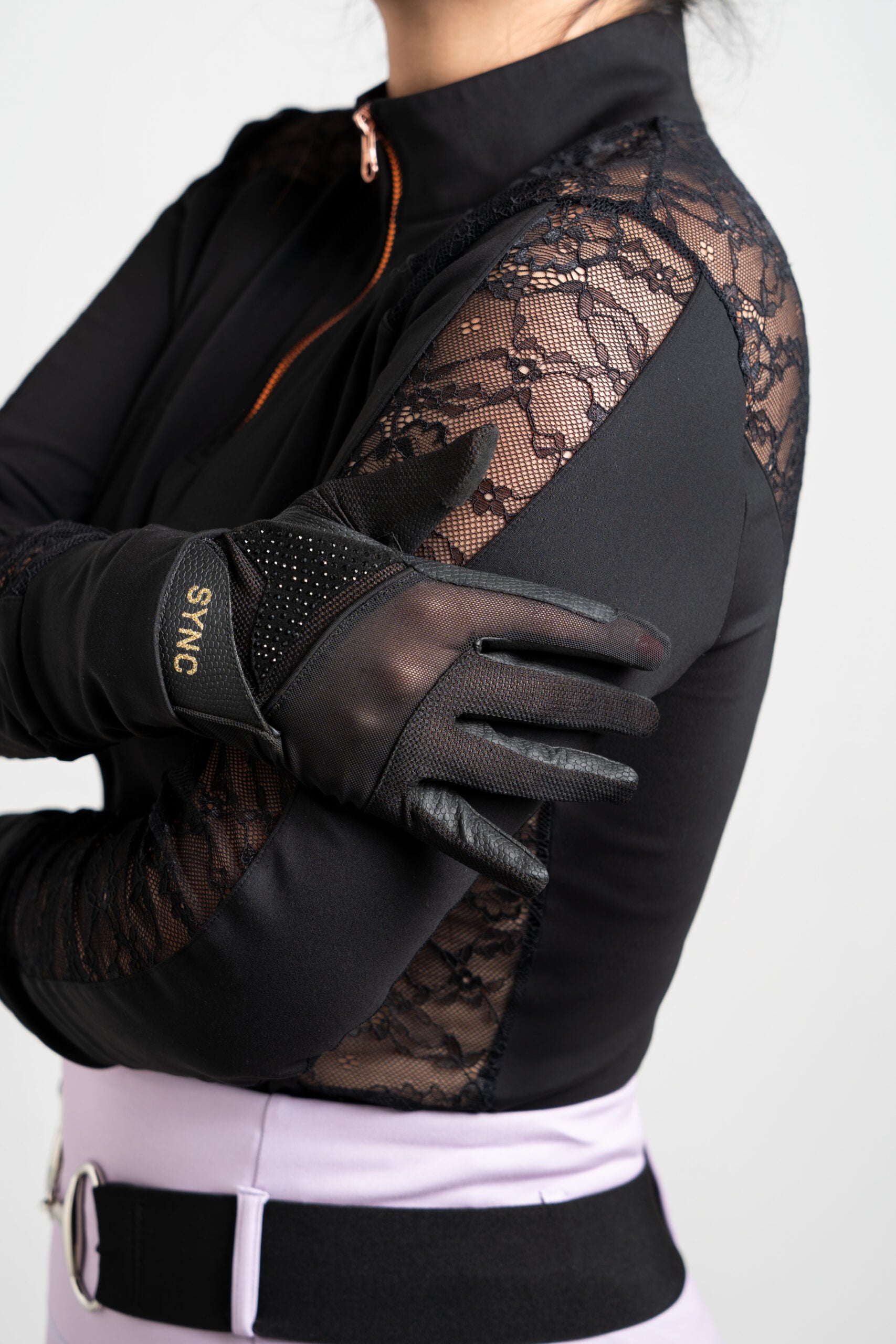 Dragon Cooling Summer Perforated Leather gloves(black)