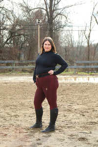 Dragon Rhinestone full seat  breeches (Burgundy)