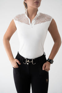 Sleeveless Lacey Top (White)