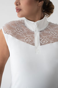 Sleeveless Lacey Top (White)