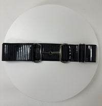 Black Shiny Striped Flexibelt/ Black Bit