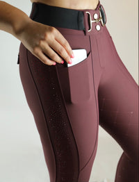 Dragon Rhinestone full seat  breeches (Burgundy)