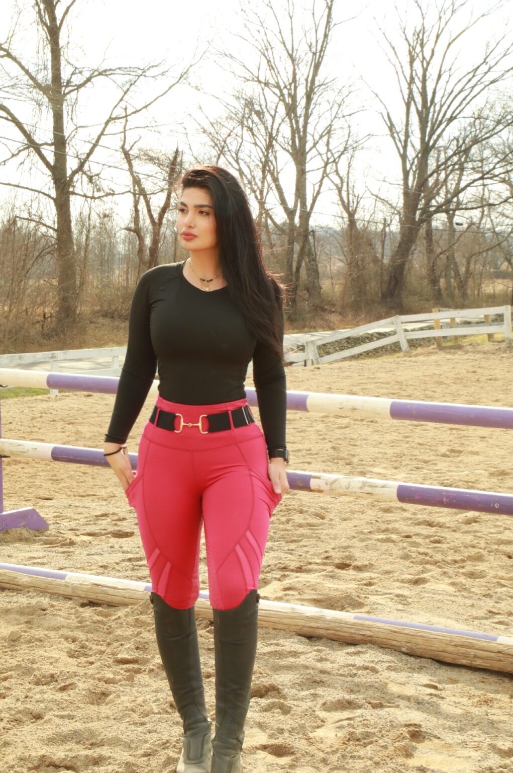 Black Flexi belt/ Gold bit
