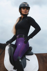 Dragon Rhinestone Full seat breeches (Purple)