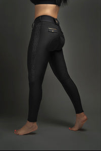 Dragon Rhinestone full seat breeches (Black)