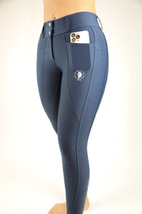 Dragon Rhinestone Full seat breeches (NAVY)