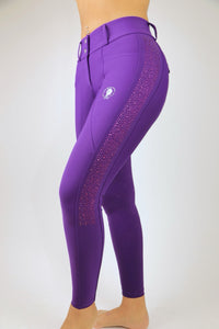 Dragon Rhinestone Full seat breeches (Purple)