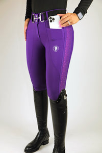 Dragon Rhinestone Full seat breeches (Purple)
