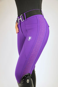 Dragon Rhinestone Full seat breeches (Purple)