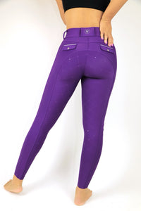 Dragon Rhinestone Full seat breeches (Purple)
