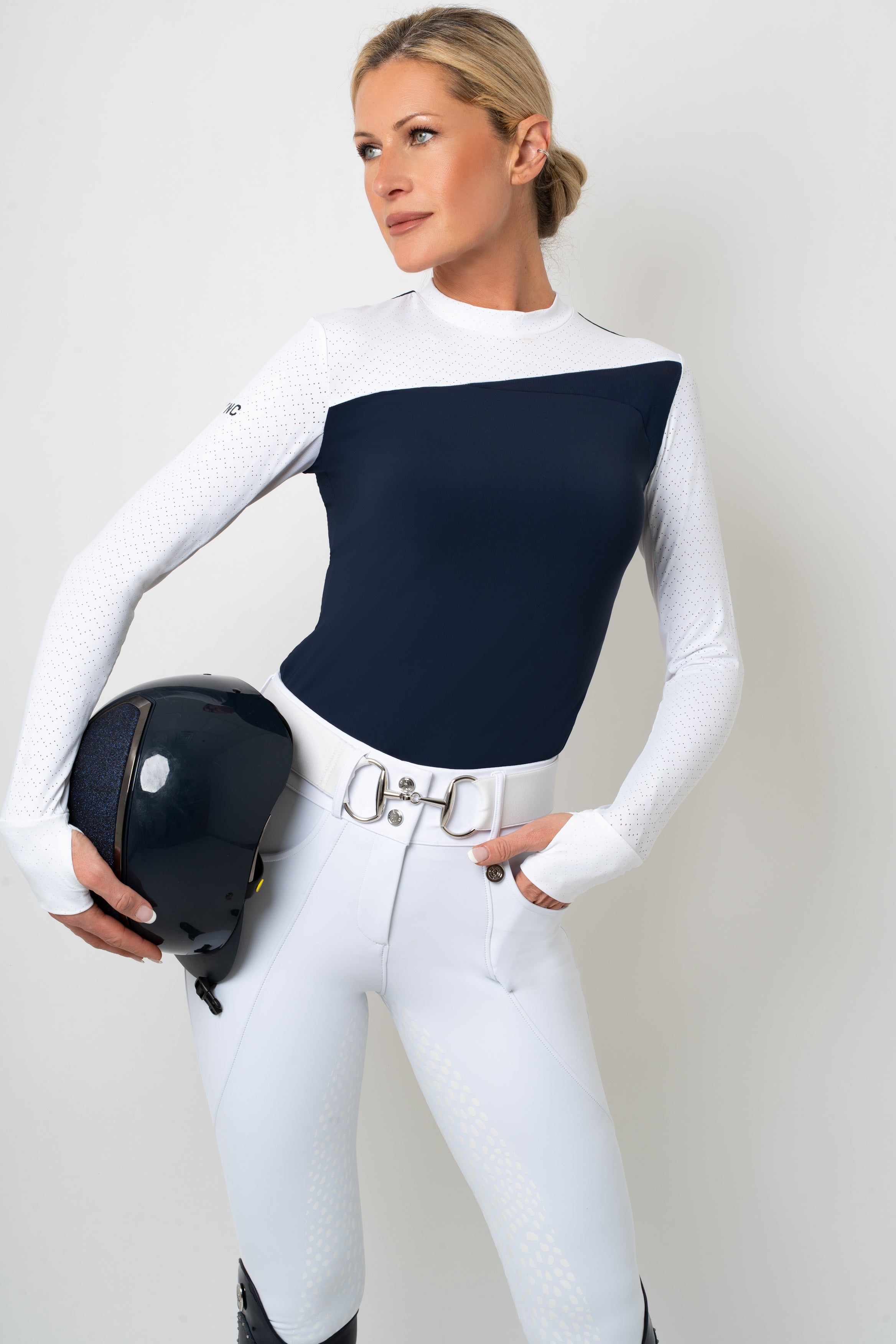 Perforated Cool Tech Chloe Top (Navy) – Sync Equestrian