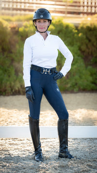 Dragon Rhinestone Full seat breeches (NAVY)