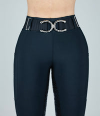 Black Flexi belt/Silver Horseshoe