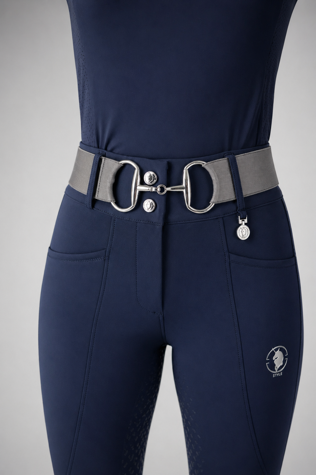 Grey Flexi belt/Silver bit