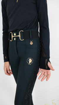 Youth Dragon Rhinestone full seat breeches (Black)