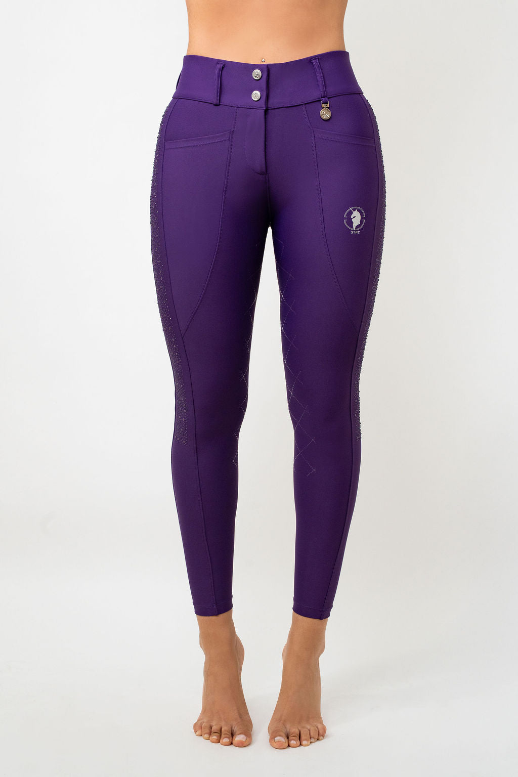 Dragon Rhinestone Full Seat Breeches (Purple)