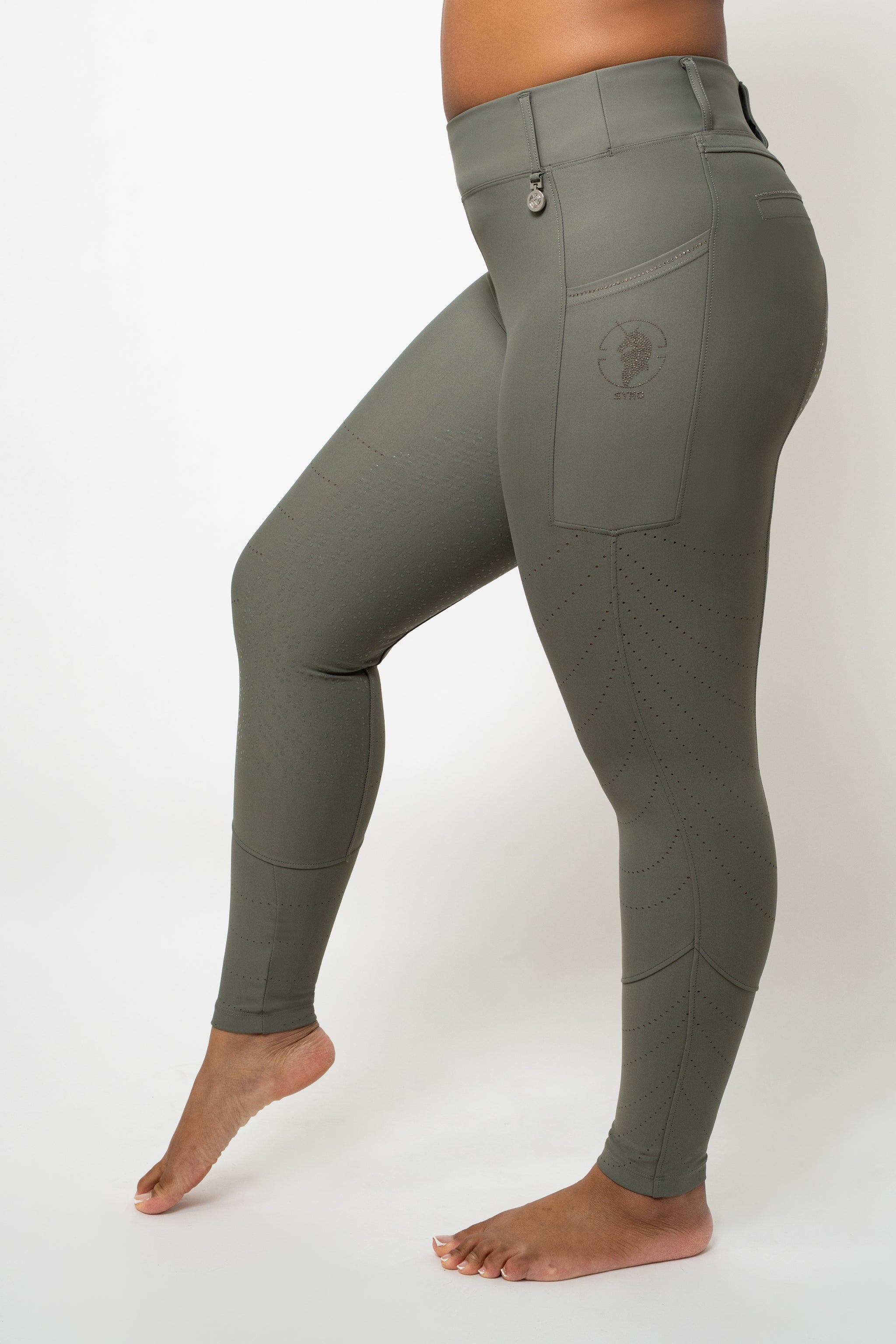 Perforated Cool Tech Pull-On Breeches - Lunar Grey