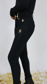 Youth Dragon Rhinestone full seat breeches (Black)