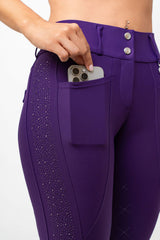 Dragon Rhinestone Full Seat Breeches (Purple)