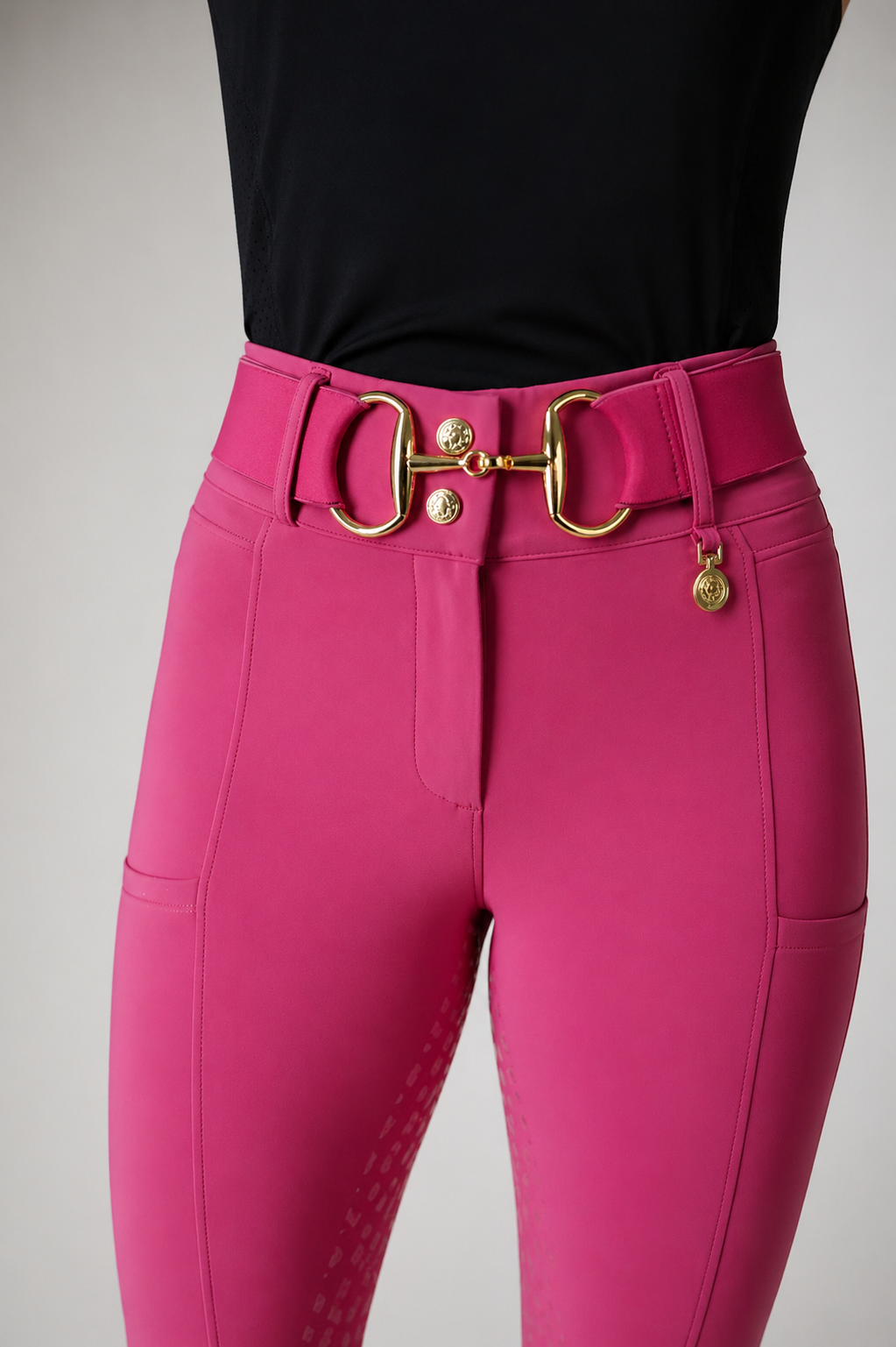 Pink Flexi belt/Gold bit