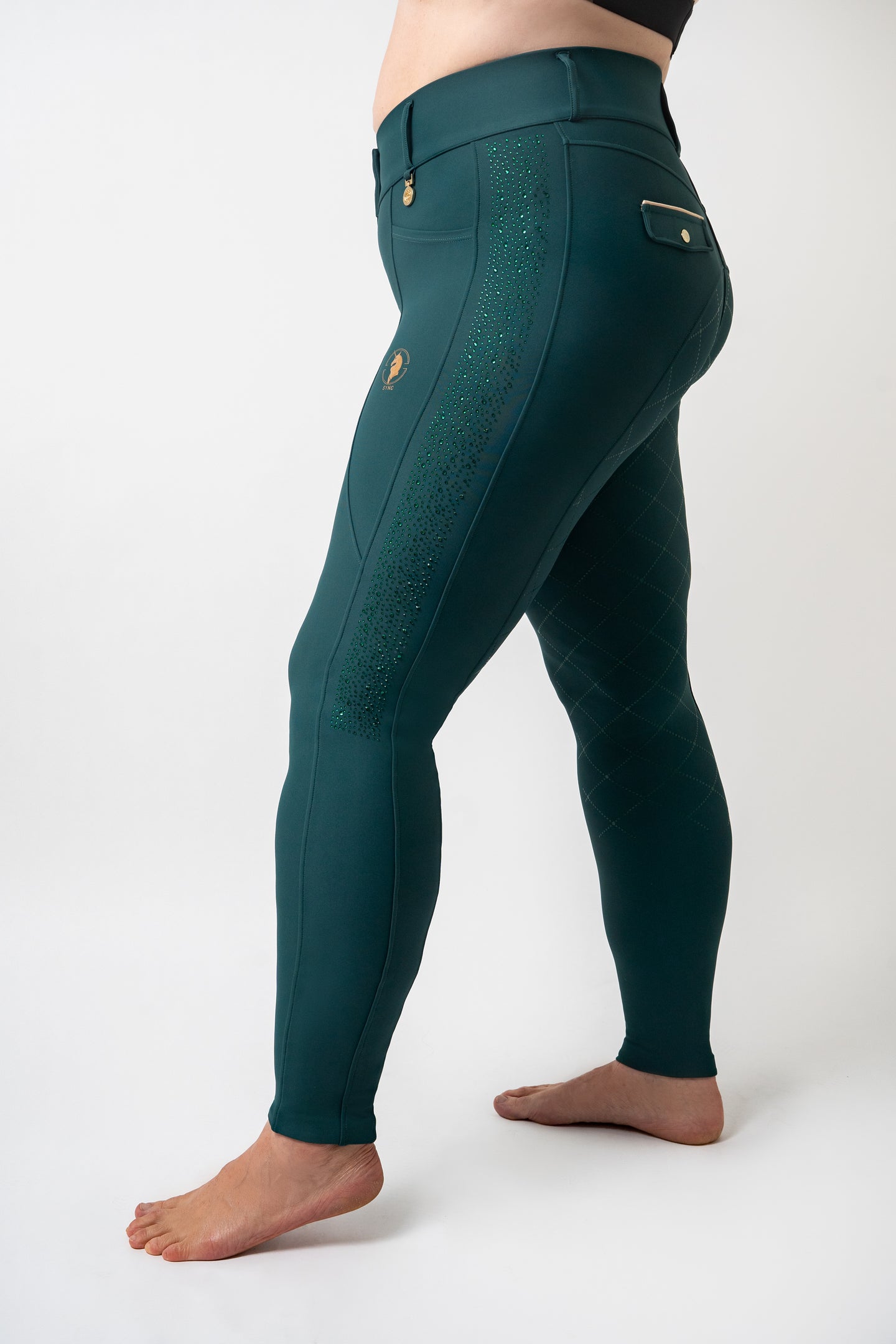 PRE ORDER- Dragon Rhinestone full seat  breeches (Emerald Green, Limited edition)