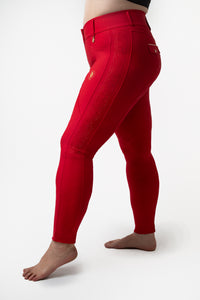 PRE ORDER- Dragon Rhinestone full seat  breeches (Red-Limited edition)